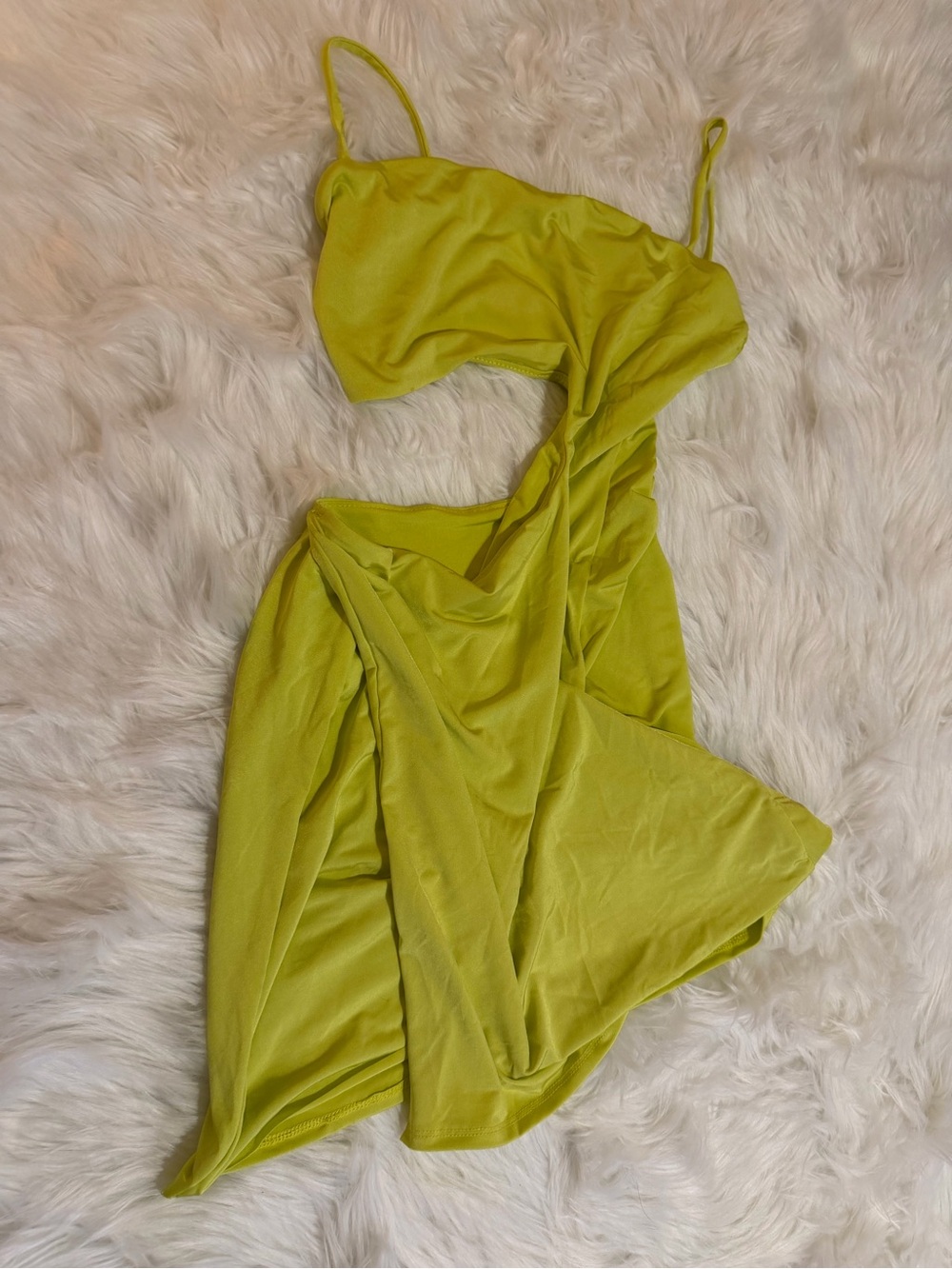 Windsor Chartreuse Cutout Bodycon Mini Dress - Picture 5 of 13